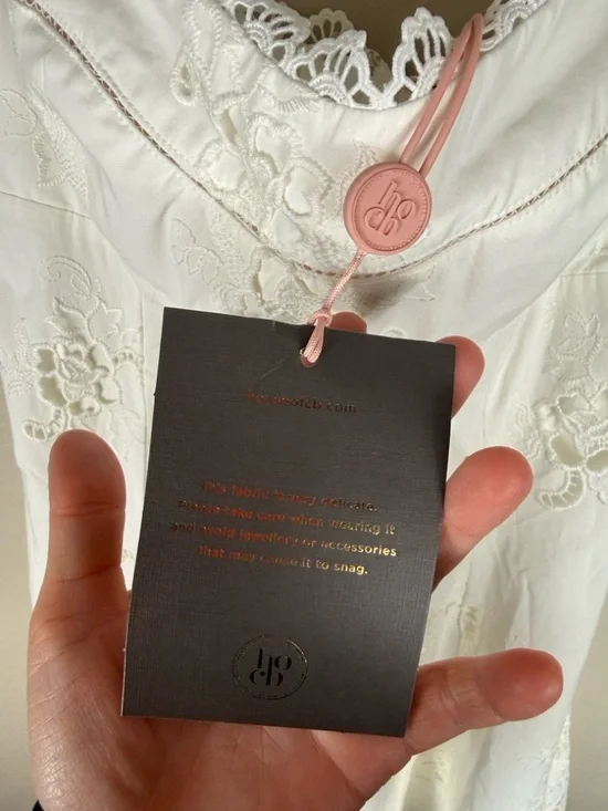 House of CB Lavina White Custom Lace + Cotton Broderie Anglaise Mini Dress - Picture 11 of 14